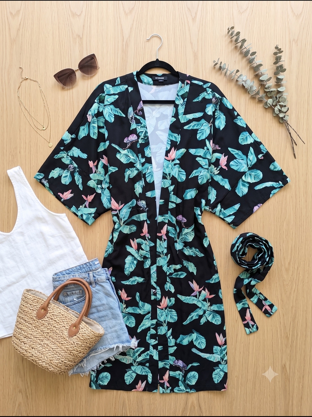 Dr Denim Chameleon Kimono Tropical Resortwear Whimisgoth Whimsical Duster